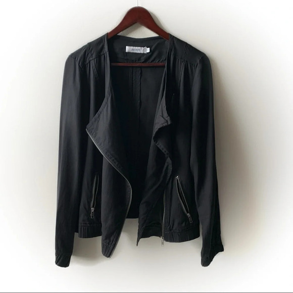Ricki’s Black Asymmetric Zipper Jacket size M - Picture 1 of 9